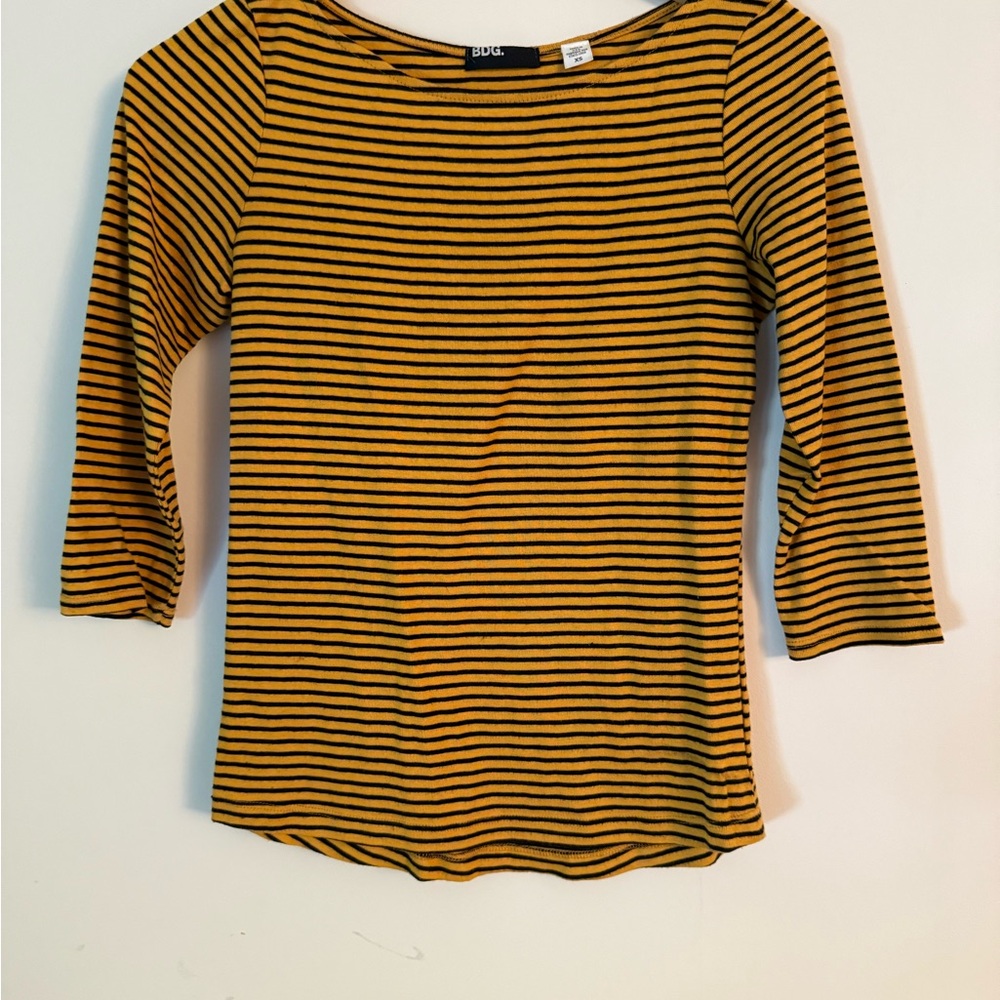 BDG Navy and Yellow Striped Blouse